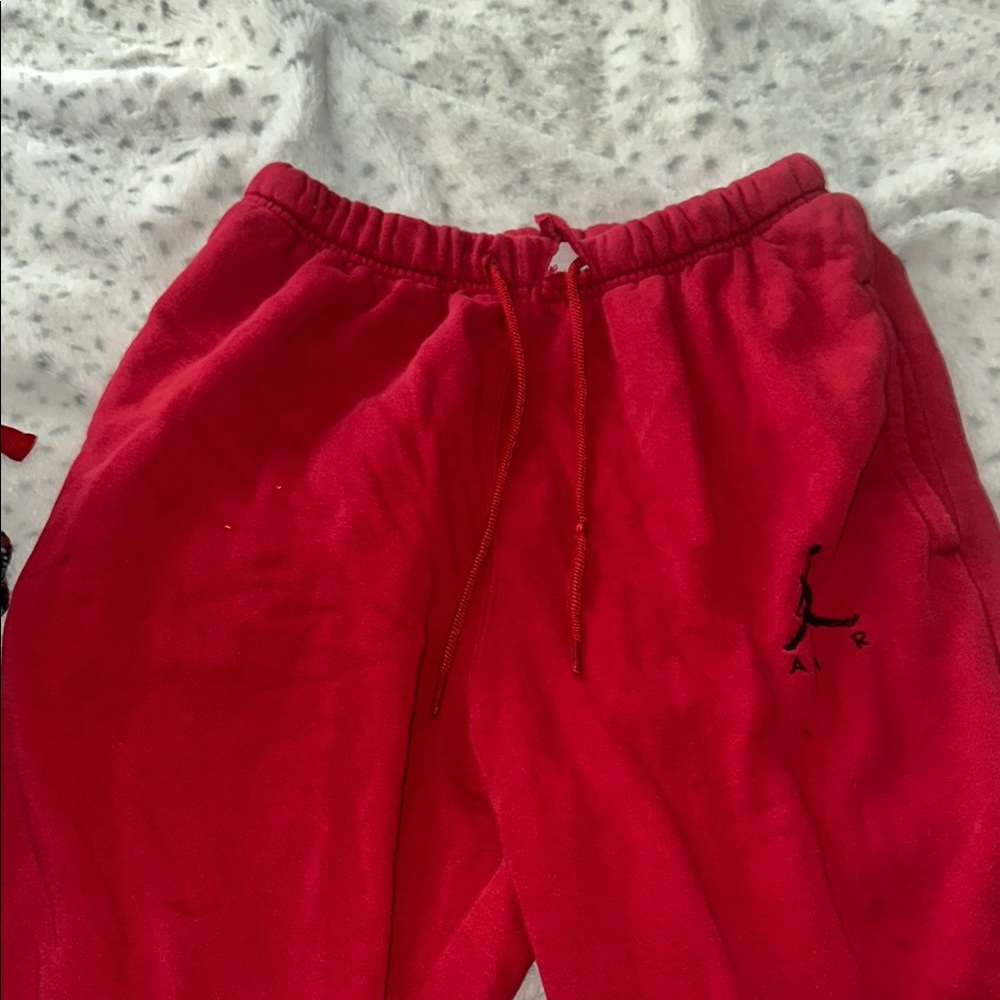 Jordan Red Joggers with Elastic Waistband